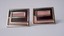 3247 c. 1950s Anson pink and black Modernist chromed cufflinks. I seem to recall a 1956 Chevy with the same color scheme. Really cool and unusual. Cufflinks show light wear. Medium size, approx. 1” x ¾”. Price: $25