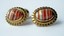 3251 c. 1960s Destino oval banded agate cufflinks with fancy 12k gold fill bezel. Absolutely georgeous. Ball and single stem post; no toggle in back. Medium size, approx. ¾” x ½”. Price: $65