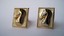 3348 c. 1950s Swank horse head cufflinks against celluloid background. Small/Medium size, c. ¾” x 5/8”. Show some use. Price: $15
