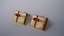 3362 c. 1940s gold tone rectangular textured ‘gift’ cufflinks with faux ruby. Little or no evidence of use. No maker’s mark. Medium size, c. 1” x ¾”. Price: $20