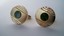 3401 c. 1960s Dante round gold tone cufflinks with jade center stone. Lovely and in very nice condition. Little or no signs of use. Medium size, c. 7/8” diameter. Price: $35