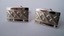 3438 c. 1950s Anson silver tone rectangular cufflinks. Crisscross matt center with polished edges. Much nicer than picture. Small, c. ¾” x ½” Price: $15