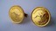 3347 c. 1960s Australian half penny gold tone cufflinks. Large: 1”x1” Price: $25