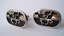 3456 c. 1950s Hickock horse racing cufflinks. Silver tone and black. Size: Medium, c. 1”x5/8”. These show some signs of wear, but are perfect for the track. Price: $20