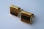 4365 c. 1960s Destino square textured gold tone cufflinks with large cat eye; Medium/Large approx ¾” square; very nice; Price: $35