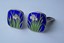 4501 c. 1950s blue enameled iris cufflinks marked silver. Small. Price: $35